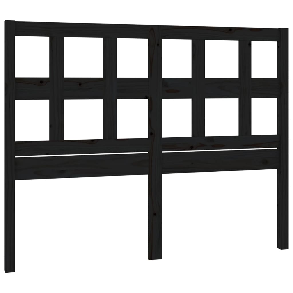 Uzglavlje za krevet crni 205,5 x 4 x 100 cm od masivne borovine