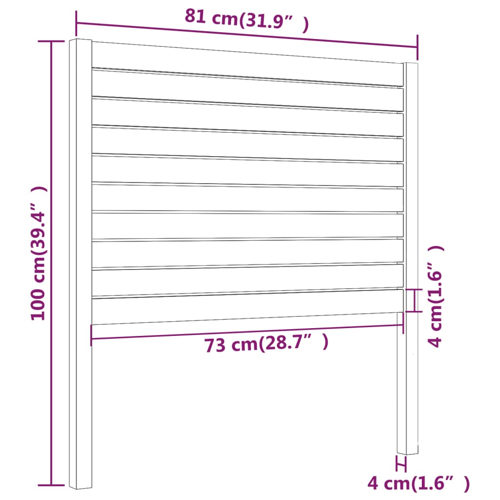 Uzglavlje za krevet 81 x 4 x 100 cm od masivne borovine