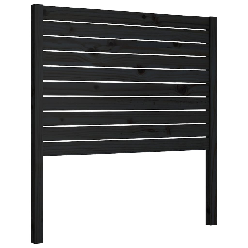 Uzglavlje za krevet crno 81 x 4 x 100 cm od masivne borovine