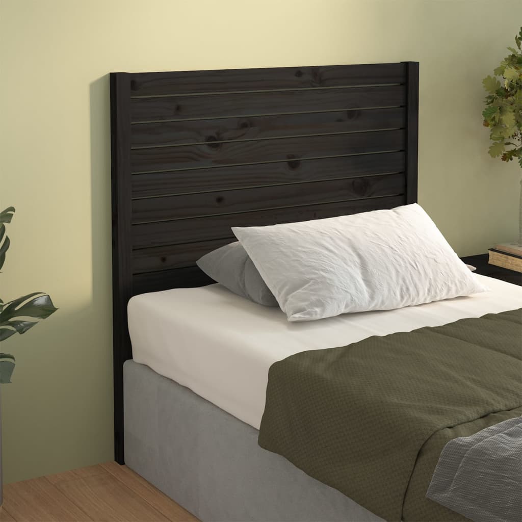 Uzglavlje za krevet crno 81 x 4 x 100 cm od masivne borovine