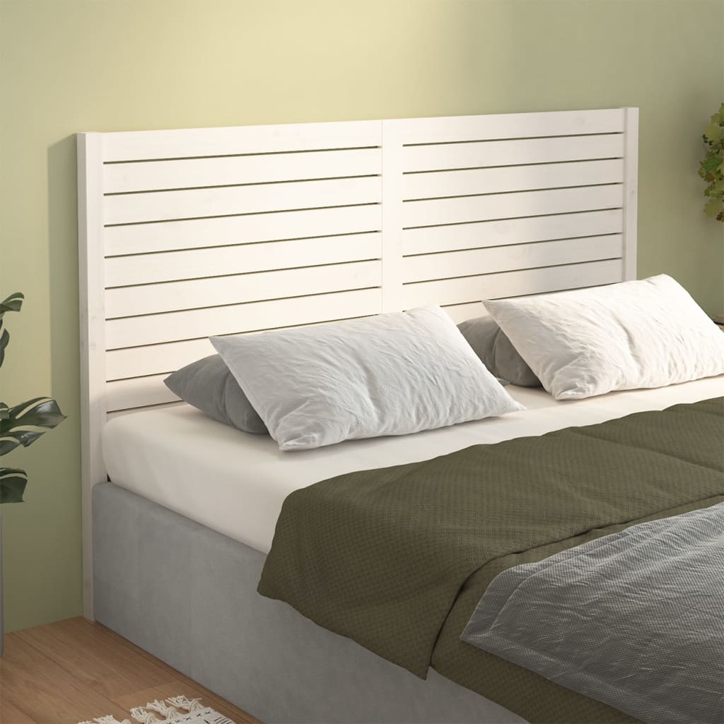Uzglavlje za krevet bijelo 186 x 4 x 100 cm od masivne borovine