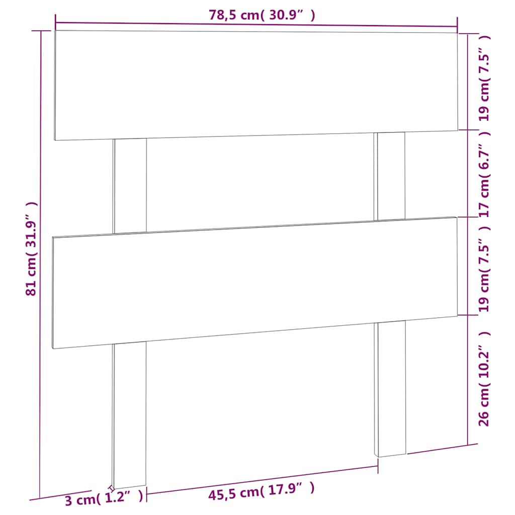 Uzglavlje za krevet 78,5 x 3 x 81 cm od masivne borovine