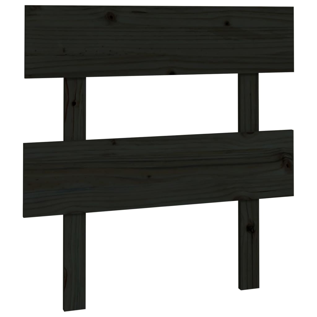 Uzglavlje za krevet crno 103,5 x 3 x 81 cm od masivne borovine