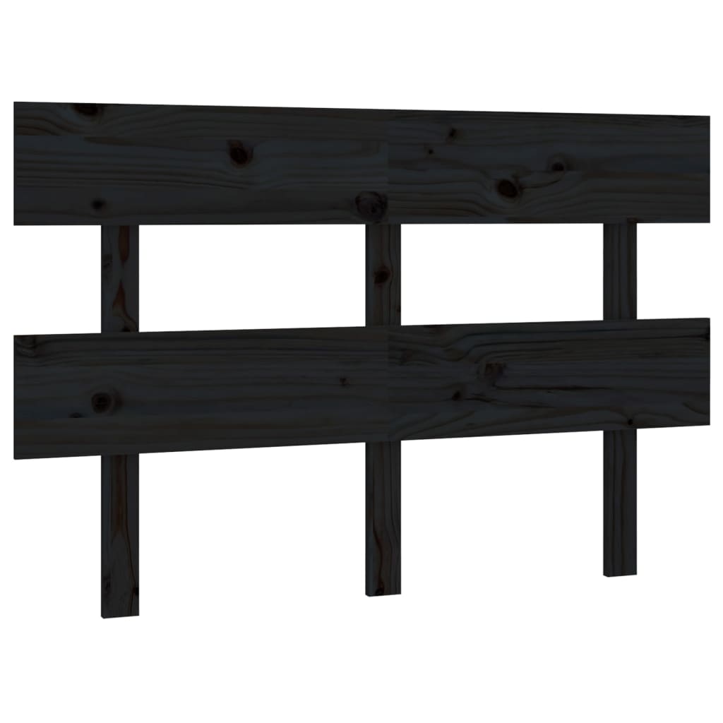 Uzglavlje za krevet crno 124 x 3 x 81 cm od masivne borovine