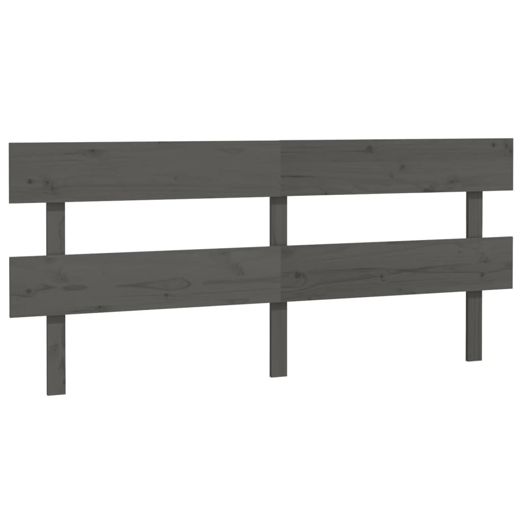 Uzglavlje za krevet sivo 204 x 3 x 81 cm od masivne borovine