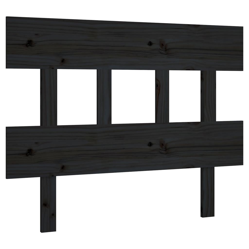 Uzglavlje za krevet crno 78,5 x 3 x 81 cm od masivne borovine