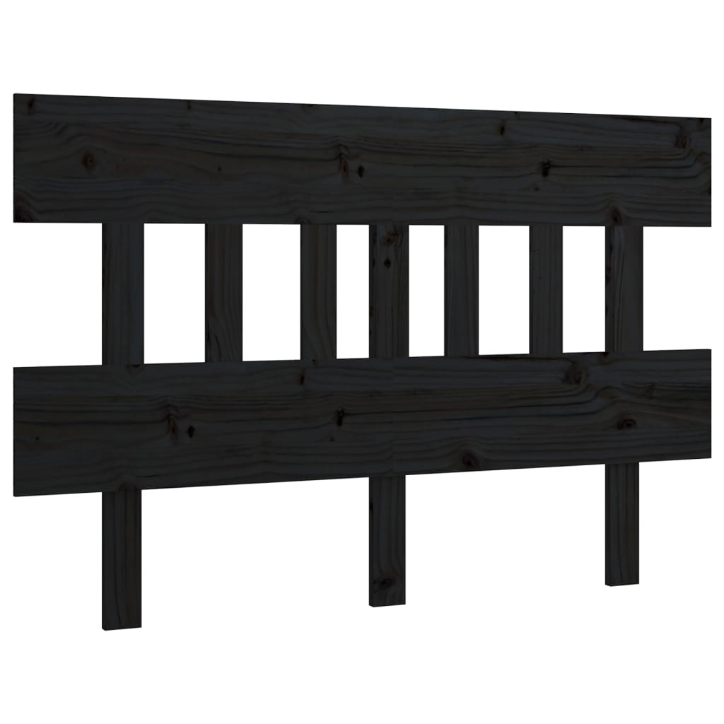 Uzglavlje za krevet crni 123,5x3x81 cm od masivne borovine