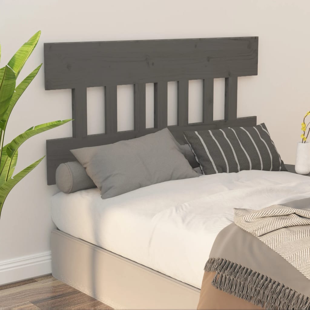 Uzglavlje za krevet sivo 138,5 x 3 x 81 cm od masivne borovine