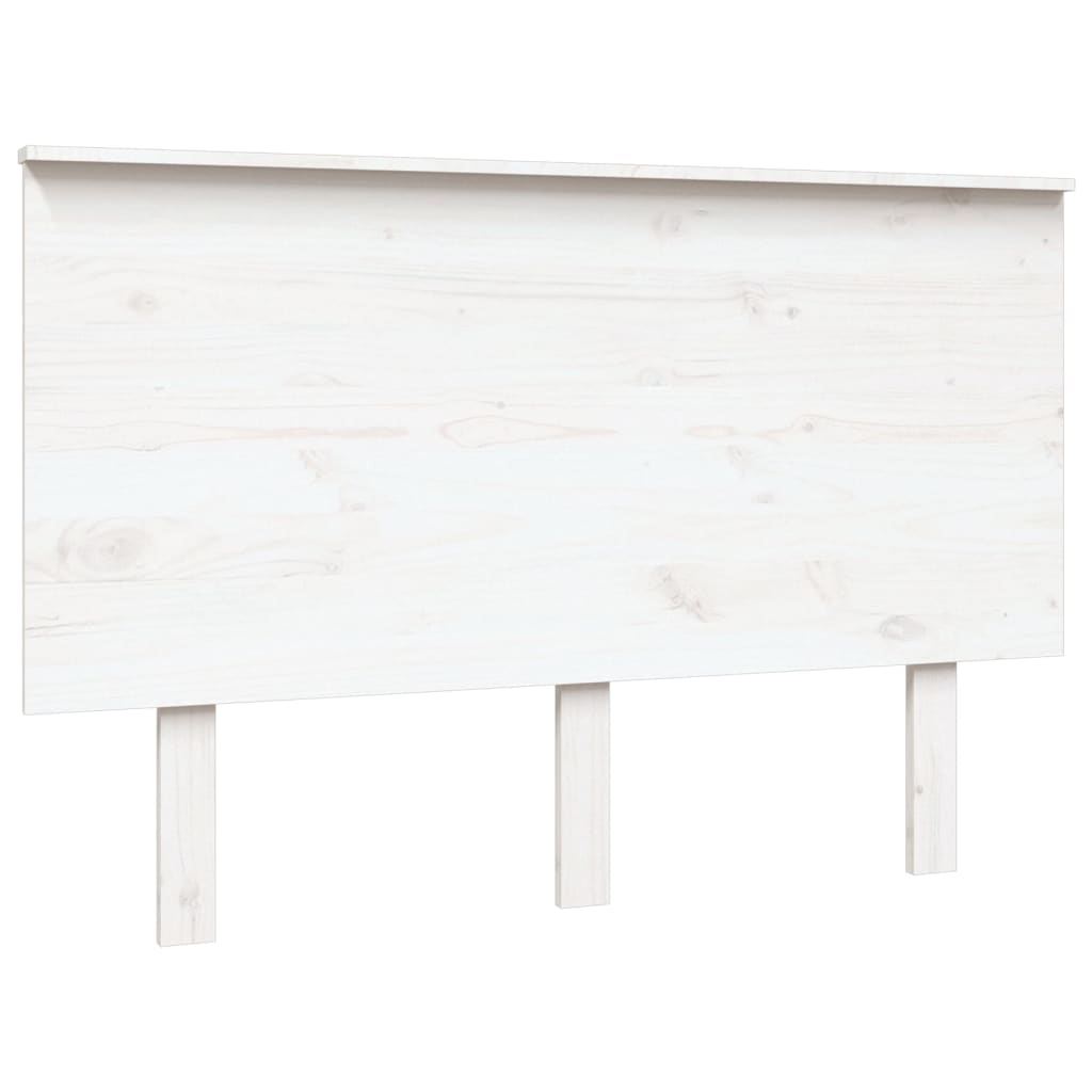 Uzglavlje za krevet bijelo 124x6x82,5 cm od masivne borovine