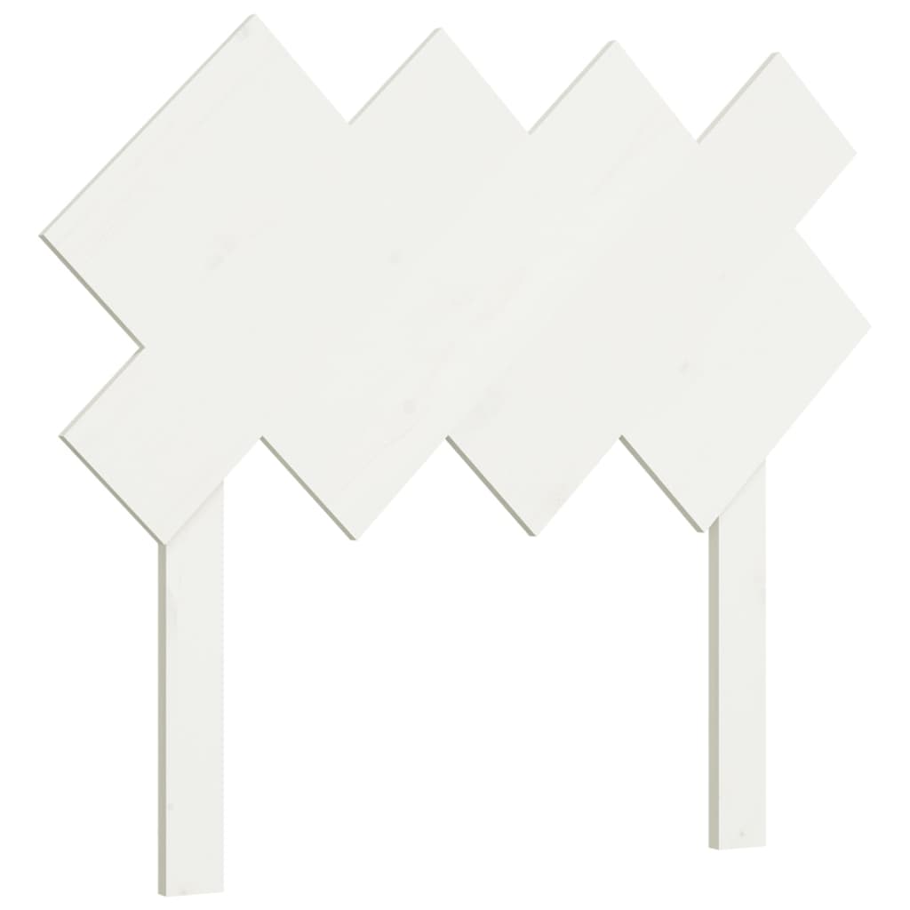 Uzglavlje za krevet Bijela 92x3x81 cm od masivne borovine