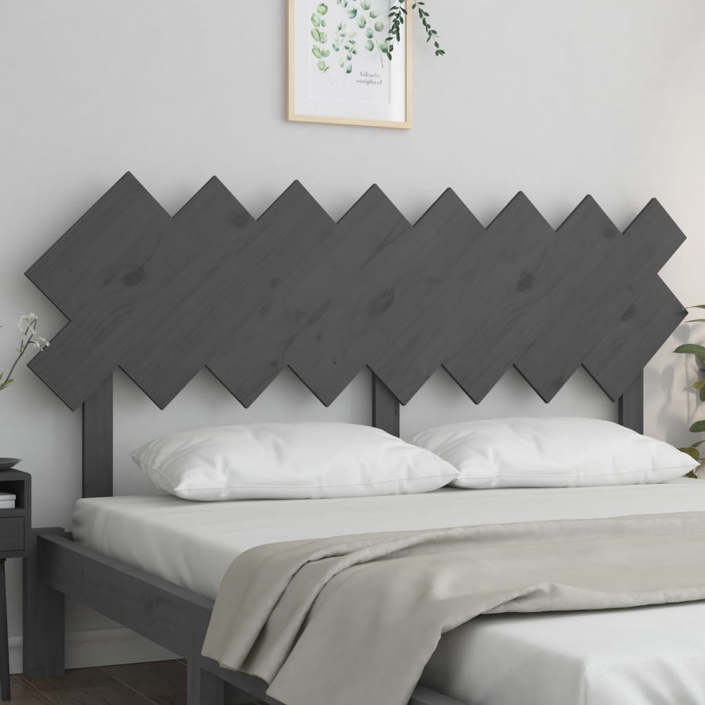 Uzglavlje za krevet sivi 159,5x3x80,5 cm od masivne borovine