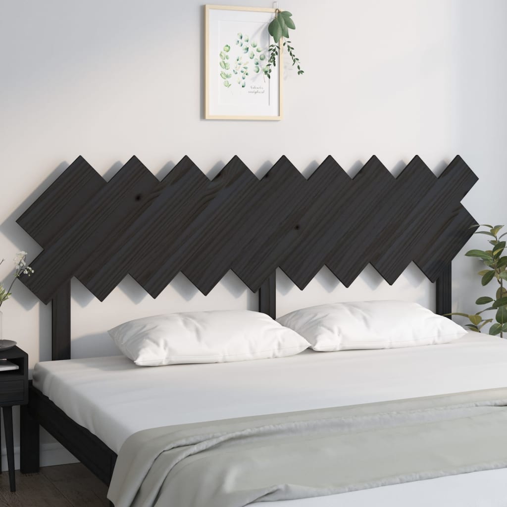 Uzglavlje za krevet Crno 178x3x80,5 cm od masivne borovine