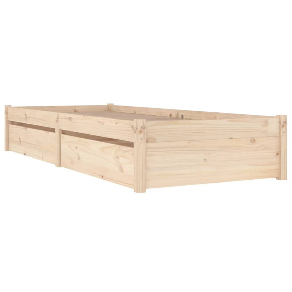 Okvir za krevet s ladicama 75 x 190 cm jednokrevetni