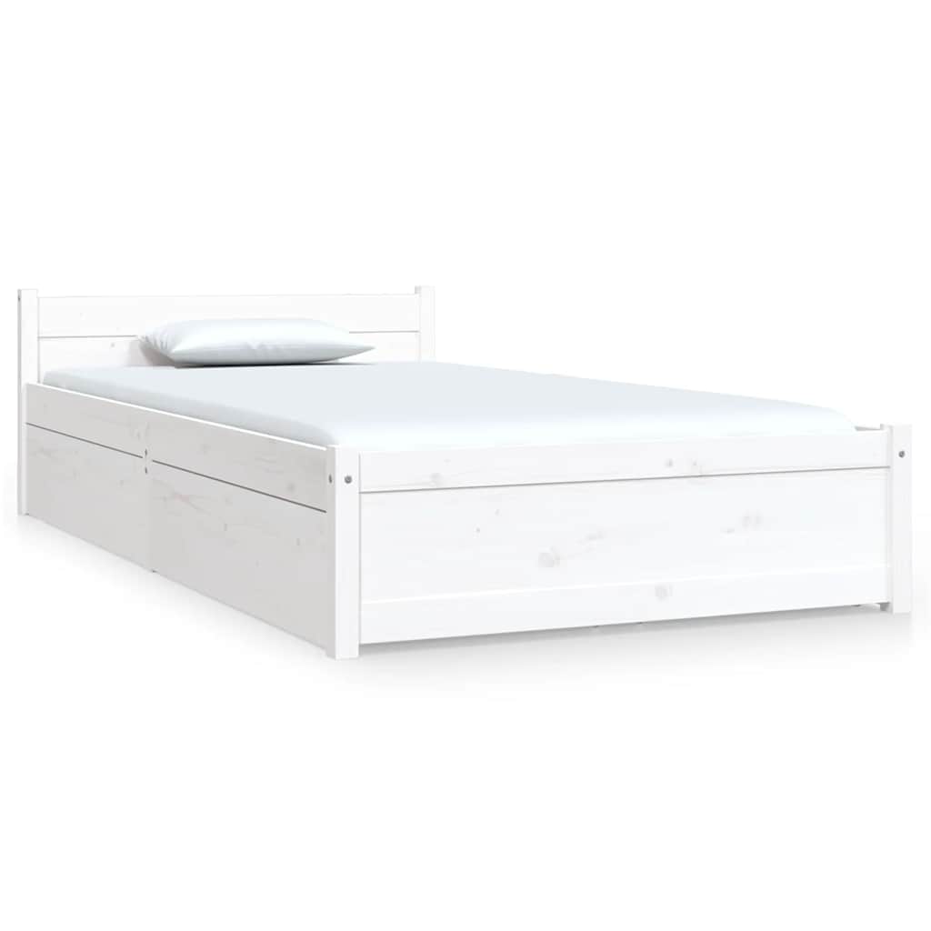 Okvir za krevet s ladicama bijeli 90 x 190 cm jednokrevetni