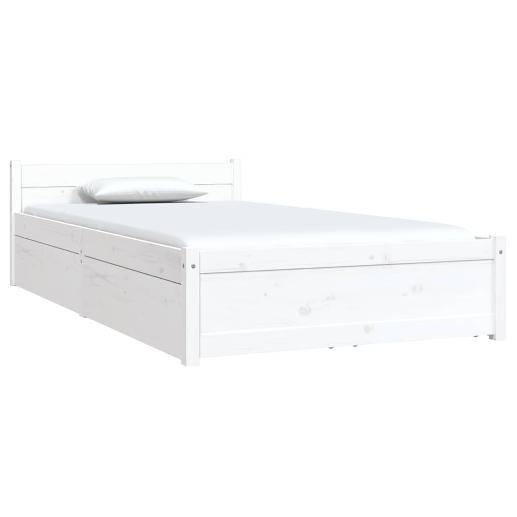 Okvir za krevet s ladicama bijeli 90 x 190 cm jednokrevetni