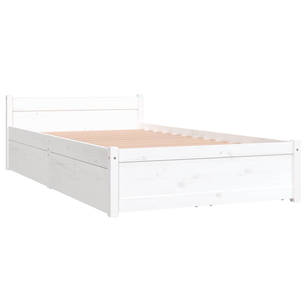Okvir za krevet s ladicama bijeli 90 x 190 cm jednokrevetni