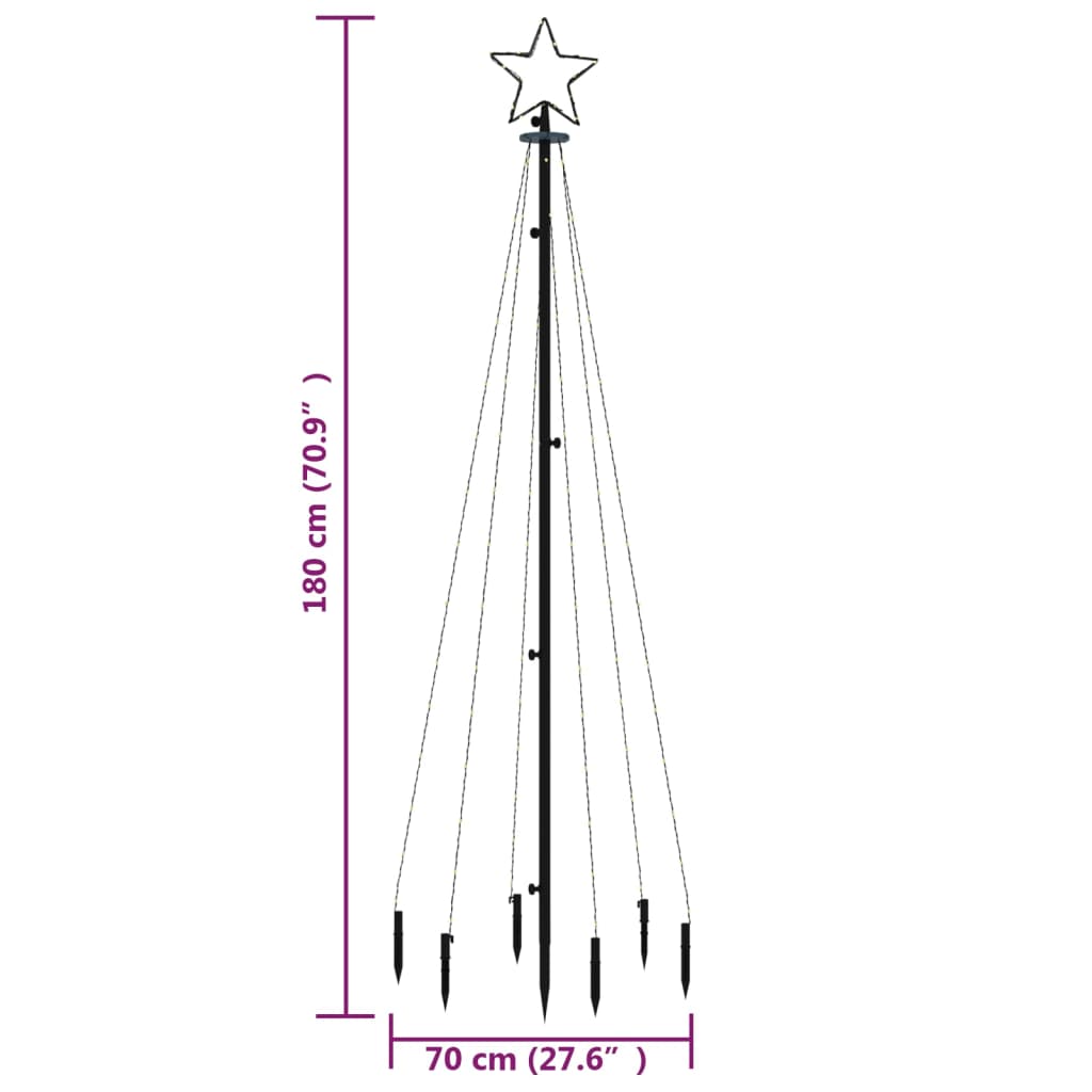 Božićno drvce sa šiljkom i 108 hladne bijele LED žarulja 180 cm