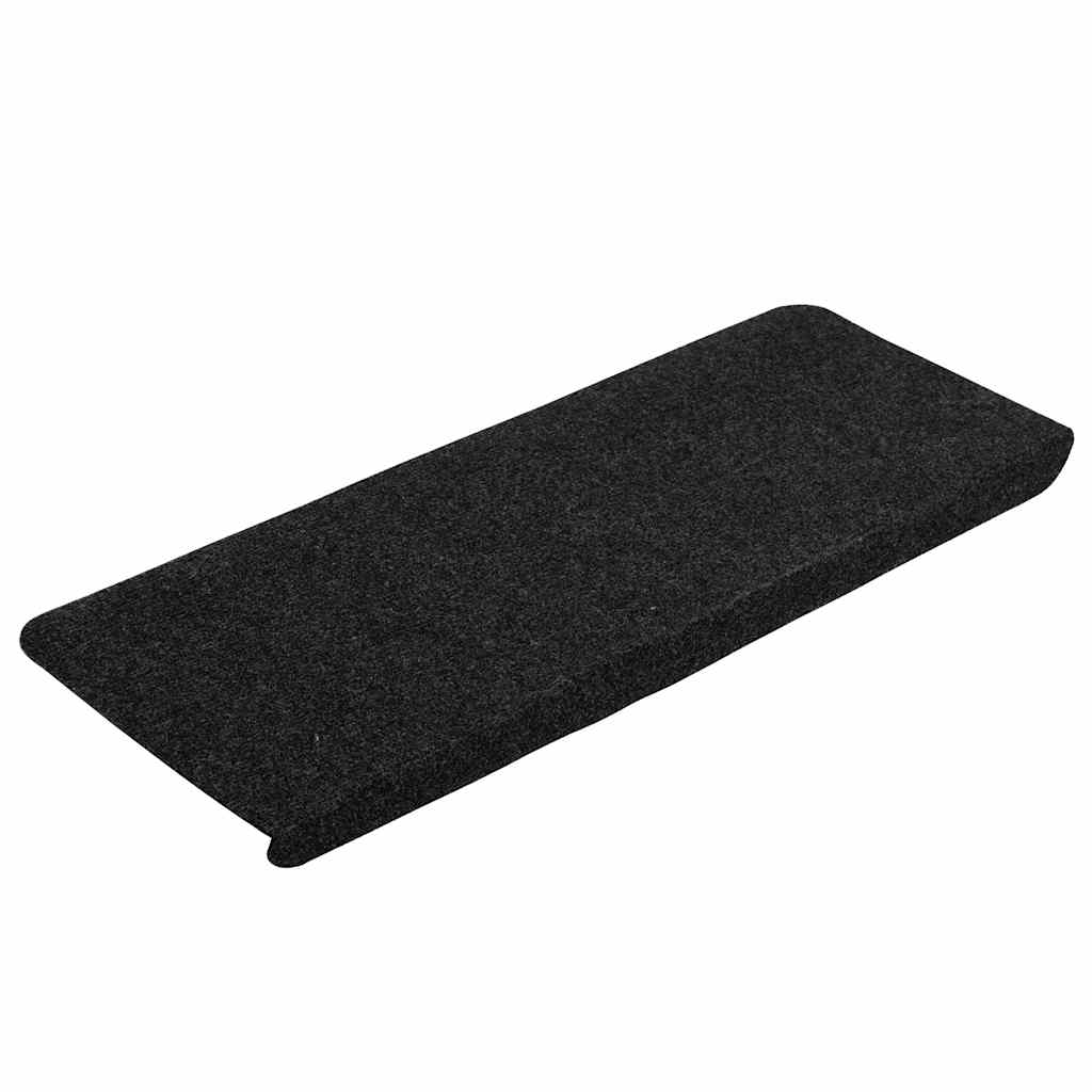 Samoljepljivi otirači za stepenice 15 kom 65x24,5x3,5 cm crni