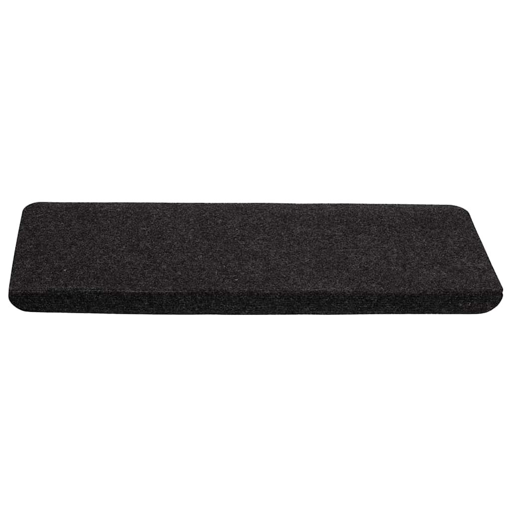 Samoljepljivi otirači za stepenice 15 kom 65x24,5x3,5 cm crni