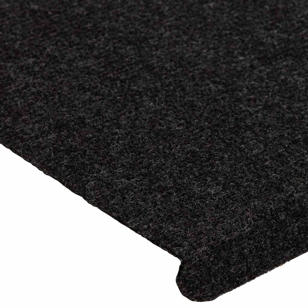 Samoljepljivi otirači za stepenice 15 kom 65x24,5x3,5 cm crni