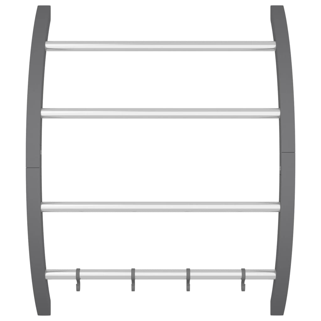 Stalak za ručnike s kukama srebrni 56 x 16 x 72 cm aluminijski