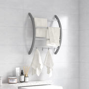 Stalak za ručnike s kukama srebrni 56 x 16 x 72 cm aluminijski