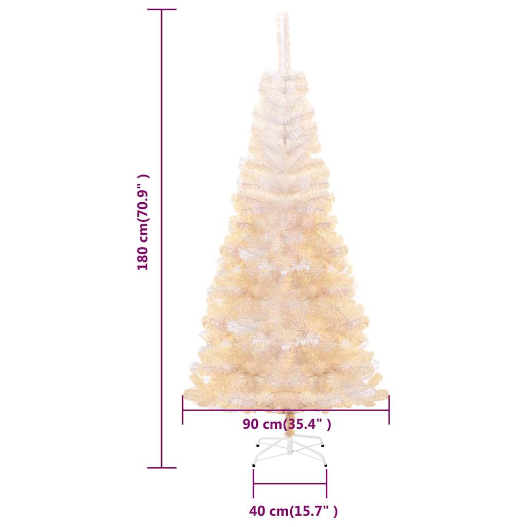 Umjetno božićno drvce s obojenim vrhovima bijelo 180 cm PVC