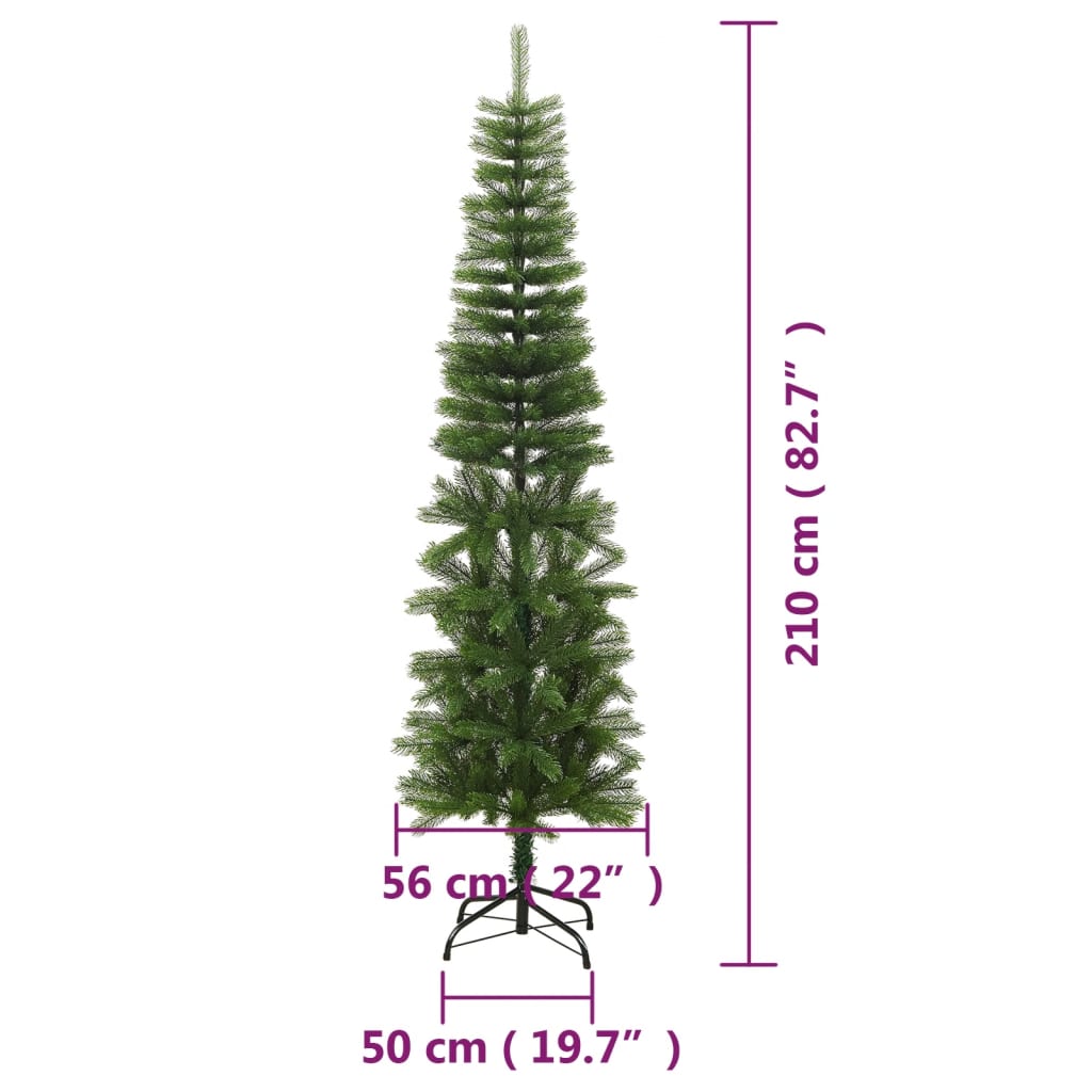 Umjetno usko božićno drvce sa stalkom 210 cm PE