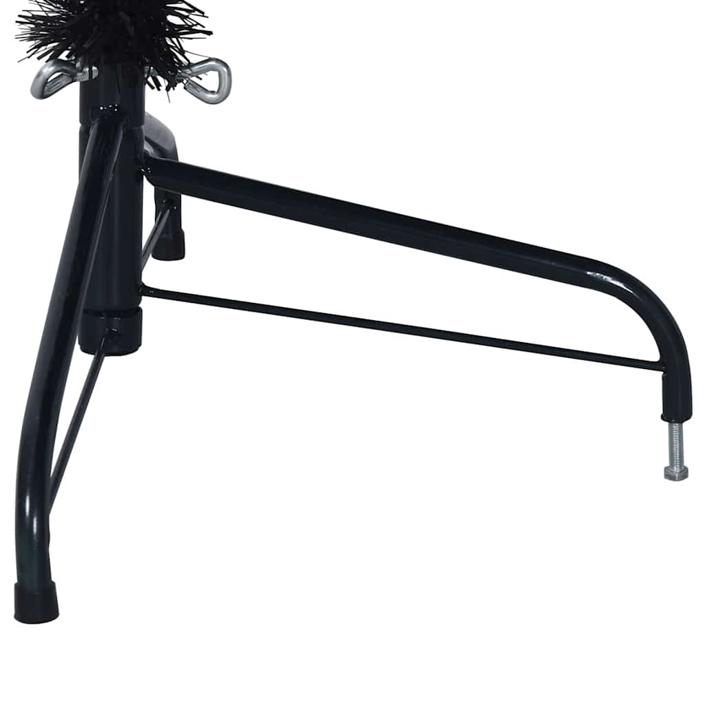 Umjetna polovica božićnog drvca sa stalkom crna 180 cm PVC