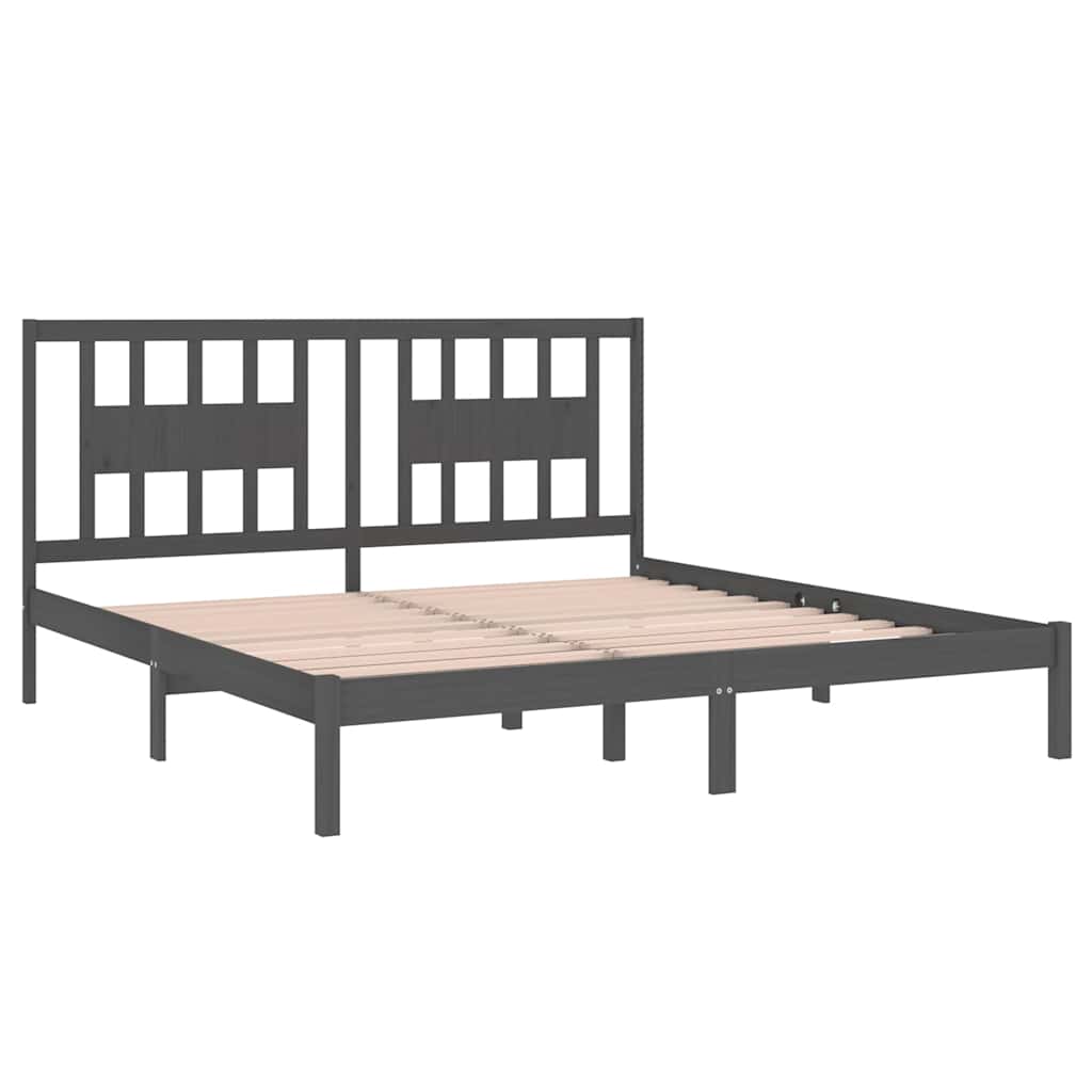 Okvir za krevet od masivne borovine sivi 200 x 200 cm
