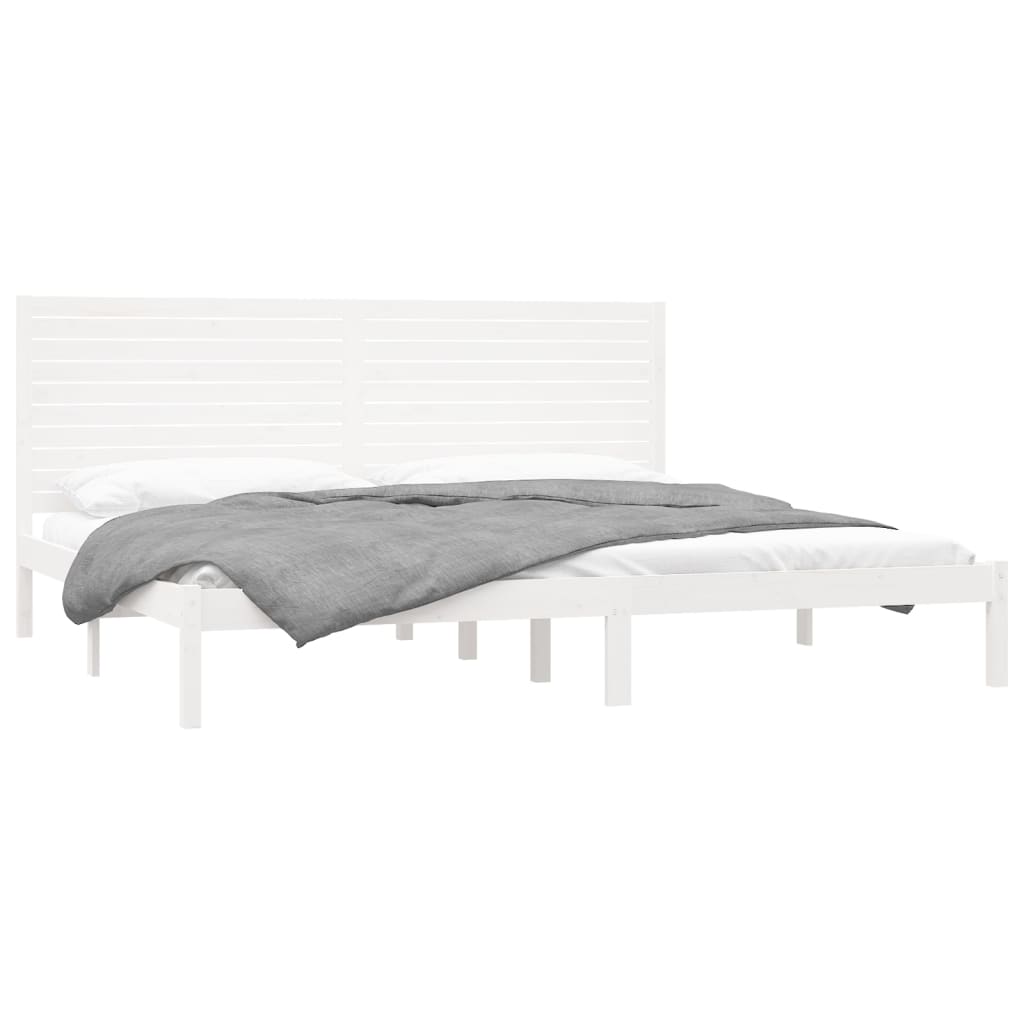 Okvir za krevet od masivne borovine bijeli 200 x 200 cm