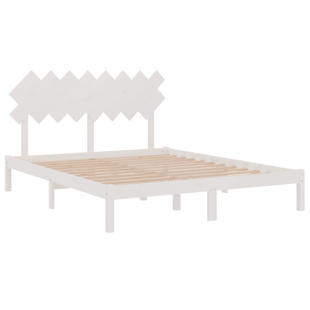 Okvir za krevet bijeli 160x200 cm od masivne borovine