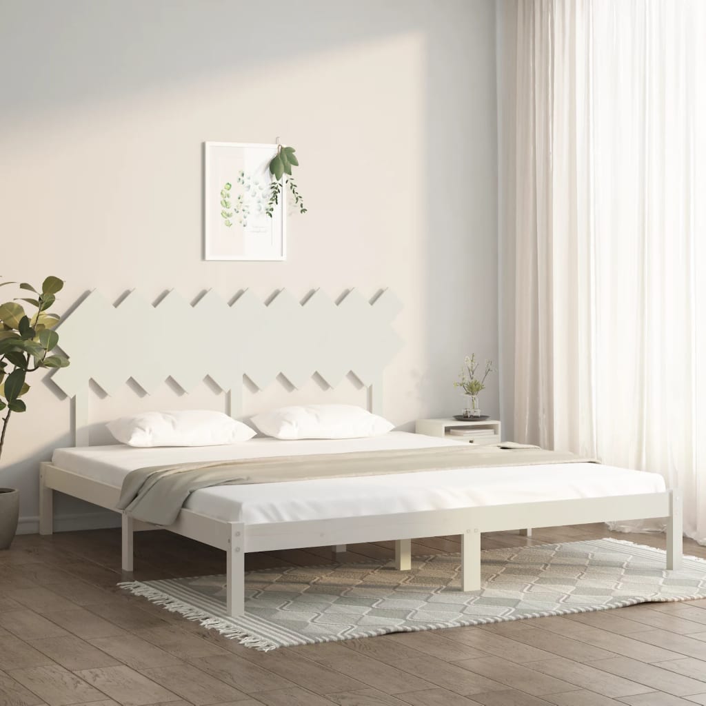 Okvir za krevet bijeli 180x200 cm bračni od masivnog drva