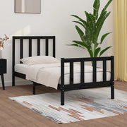 Okvir za krevet od masivnog drva crni 75 x 190 cm mali