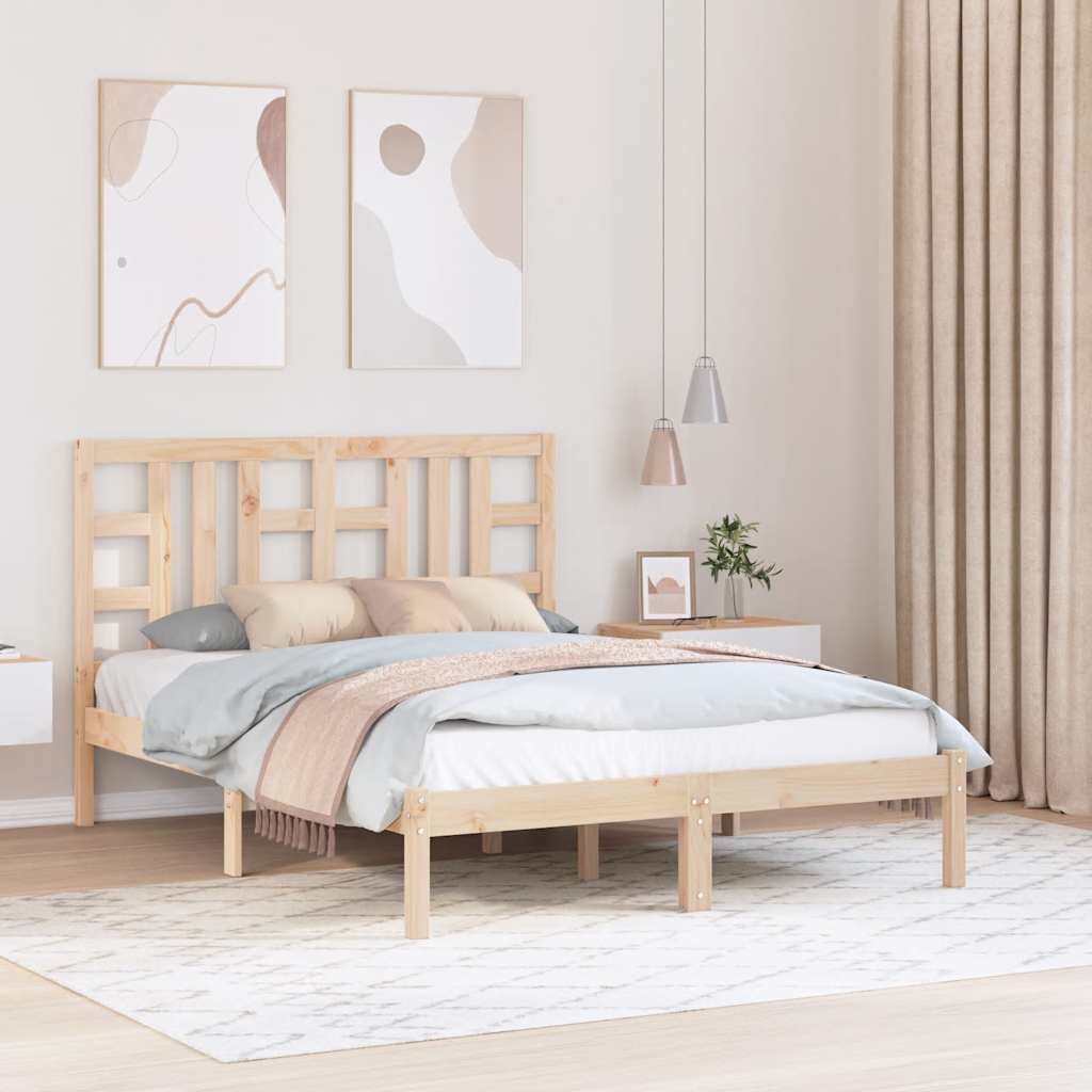 Okvir za krevet od masivnog drva 135 x 190 cm bračni