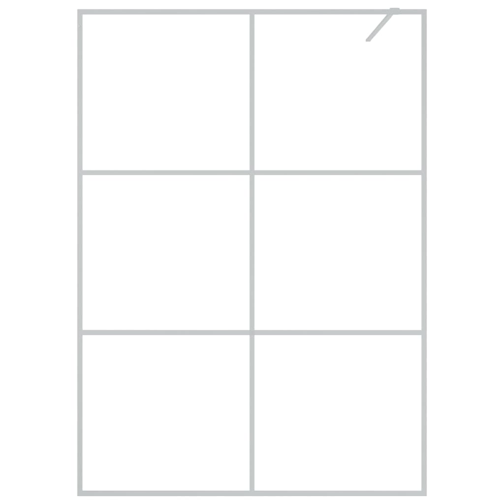 Pregrada za tuš srebrna 140 x 195 cm s prozirnim staklom ESG