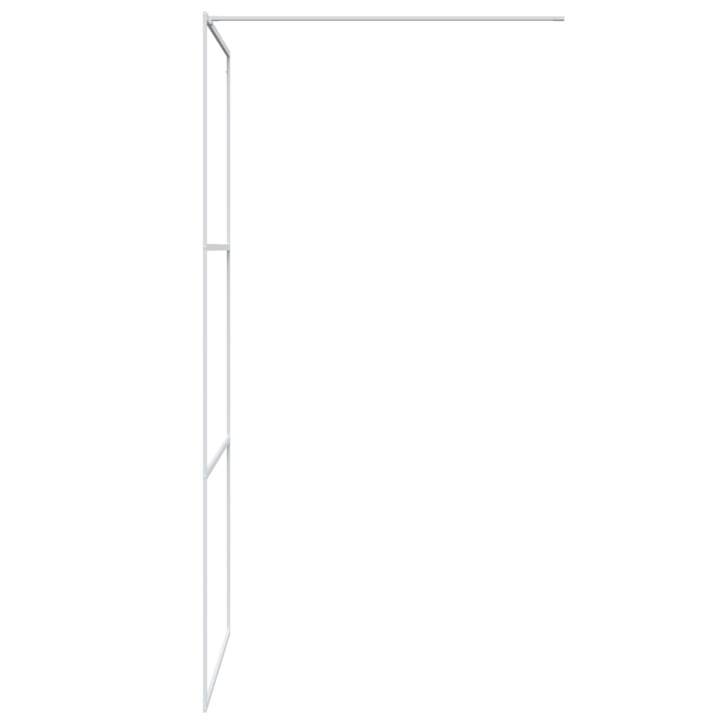 Pregrada za tuš bijela 90 x 195 cm s prozirnim staklom ESG