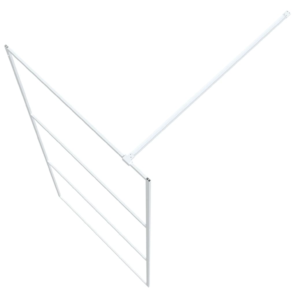 Pregrada za tuš bijela 90 x 195 cm s prozirnim staklom ESG