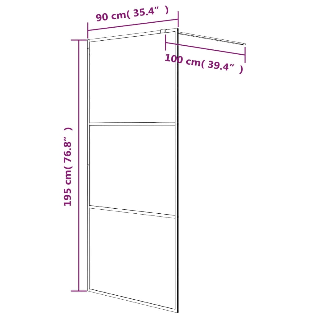 Pregrada za tuš bijela 90 x 195 cm s prozirnim staklom ESG