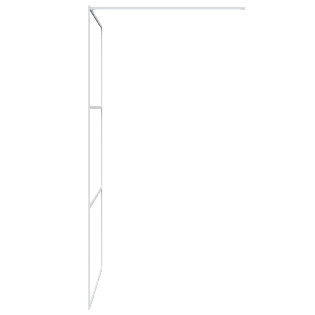 Pregrada za tuš bijela 115 x 195 cm s prozirnim staklom ESG