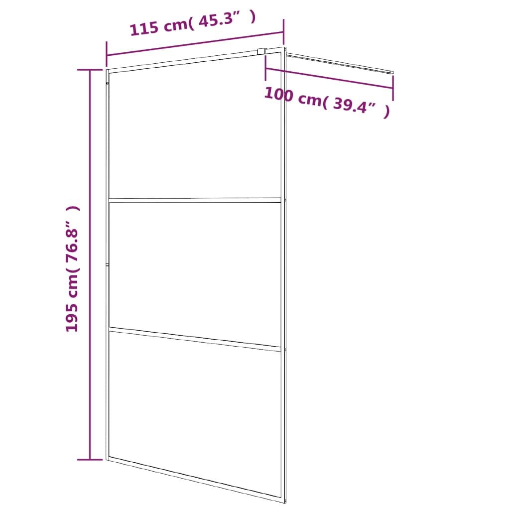 Pregrada za tuš bijela 115 x 195 cm s prozirnim staklom ESG