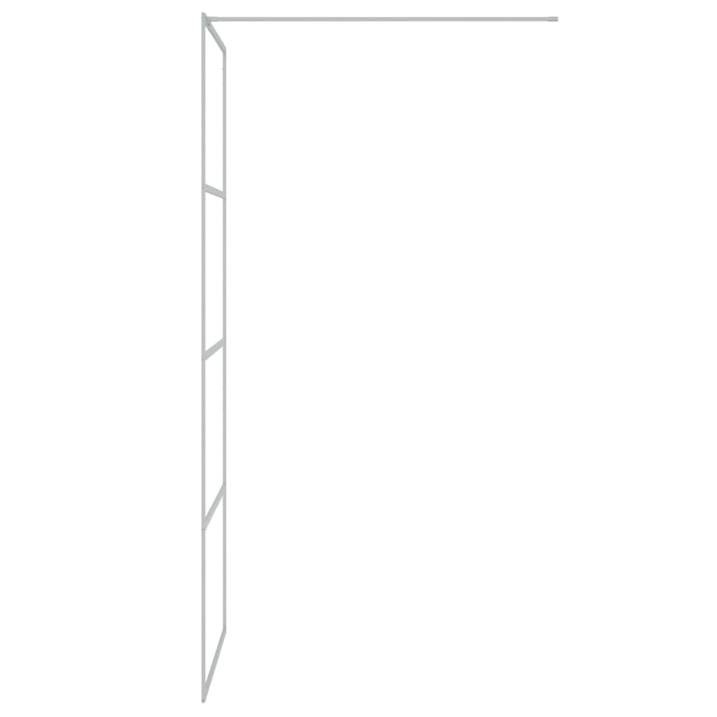 Pregrada za tuš srebrna 80 x 195 cm s prozirnim staklom ESG