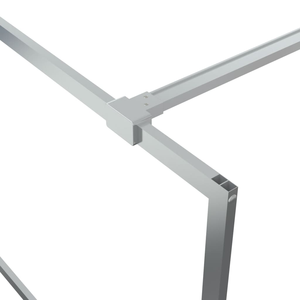 Pregrada za tuš srebrna 80 x 195 cm s prozirnim staklom ESG