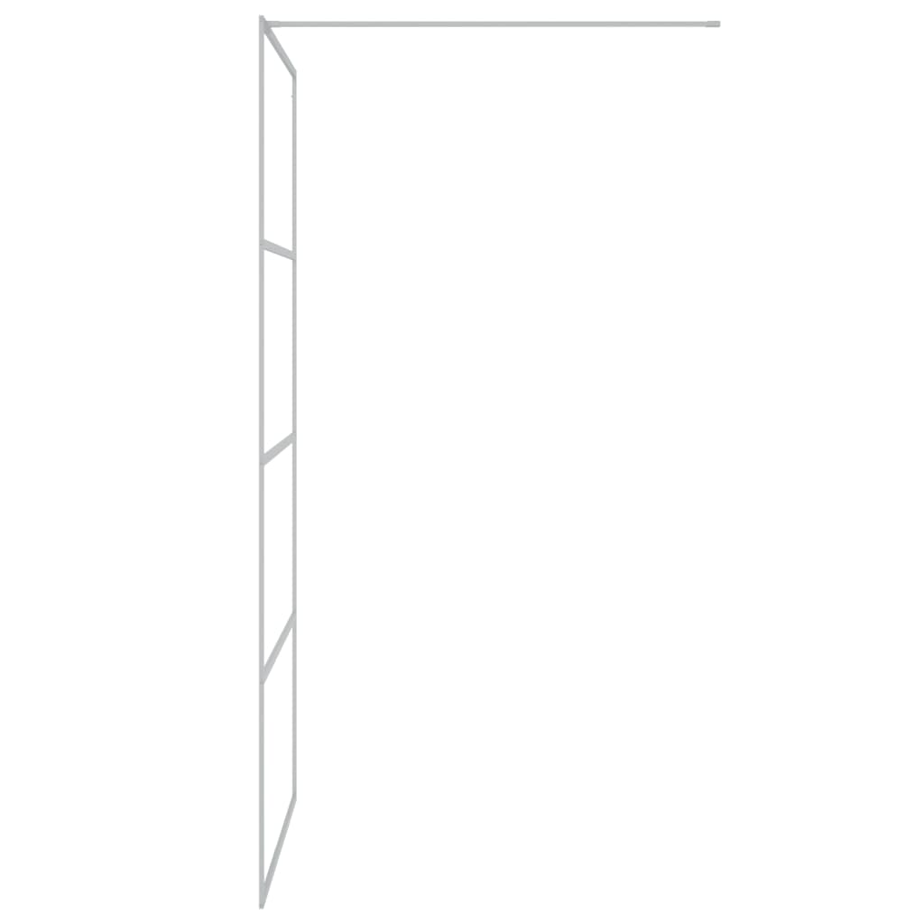 Pregrada za tuš srebrna 100 x 195 cm s prozirnim staklom ESG