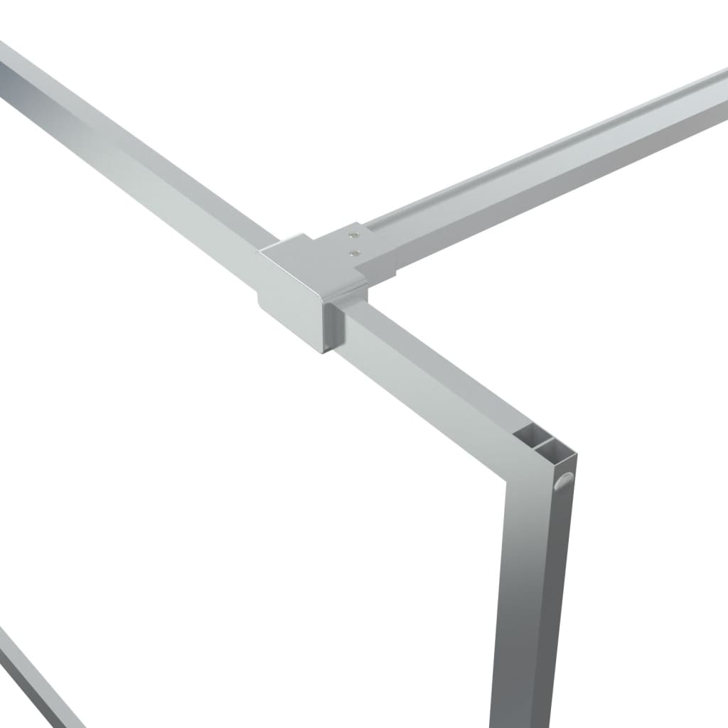 Pregrada za tuš srebrna 100 x 195 cm s prozirnim staklom ESG