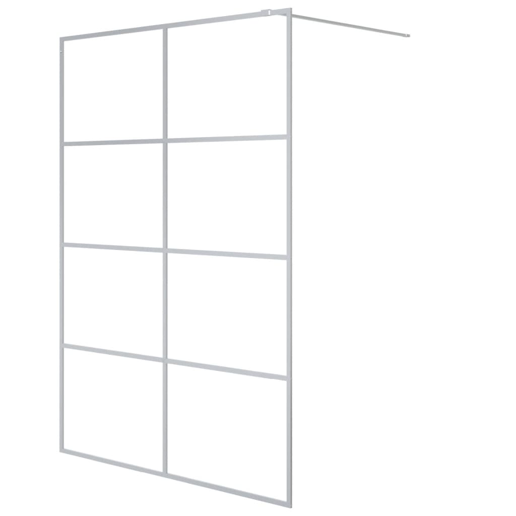 Pregrada za tuš srebrna 140 x 195 cm s prozirnim staklom ESG