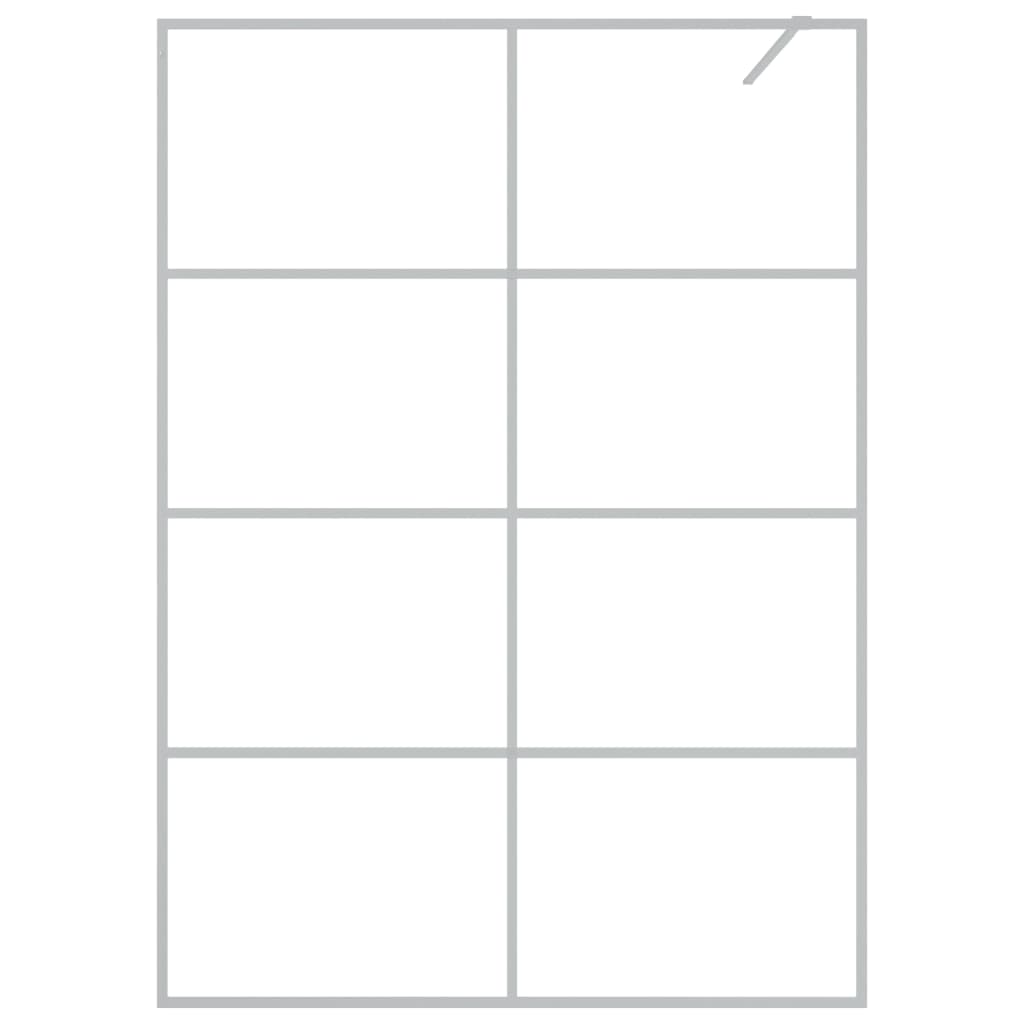 Pregrada za tuš srebrna 140 x 195 cm s prozirnim staklom ESG