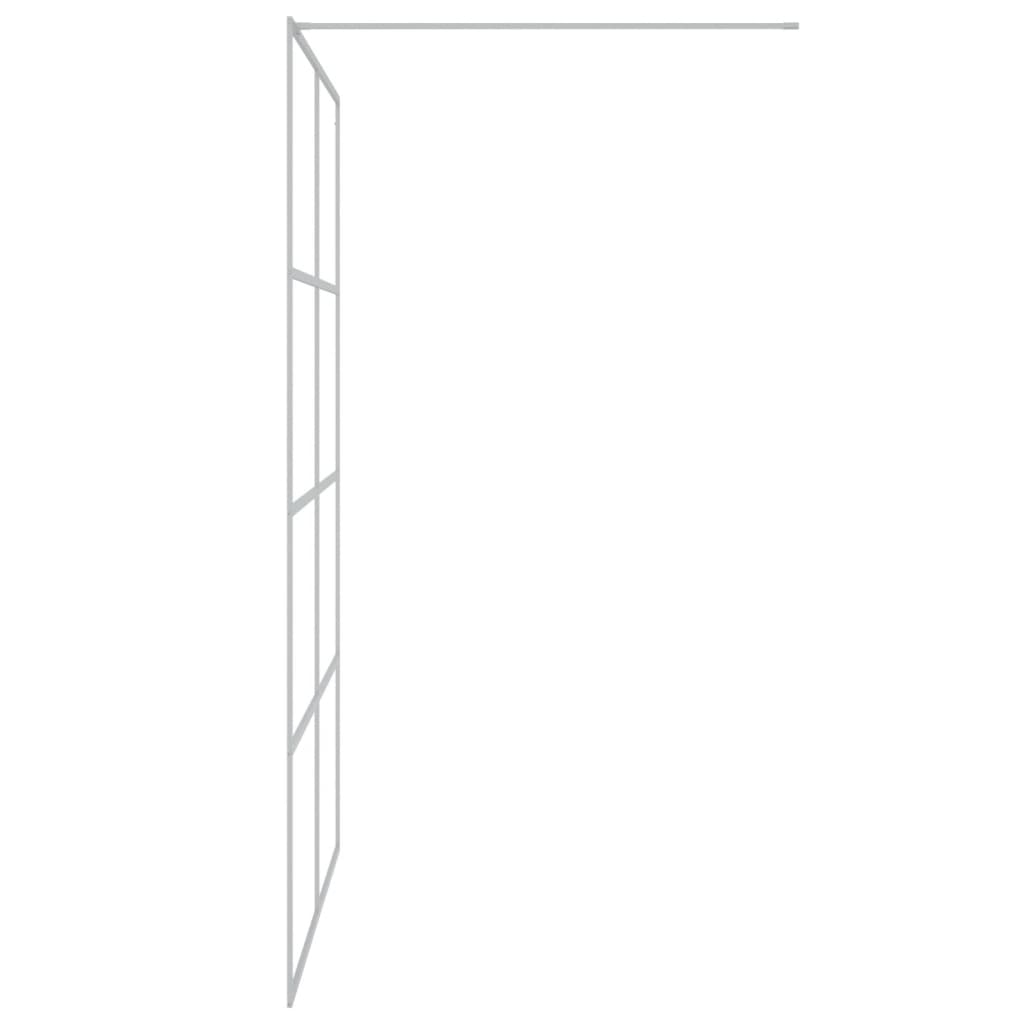 Pregrada za tuš srebrna 140 x 195 cm s prozirnim staklom ESG