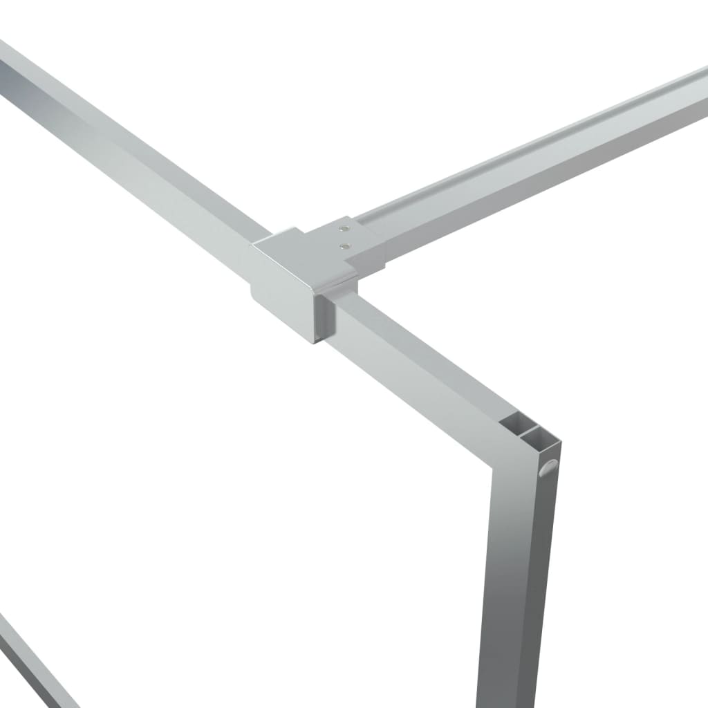 Pregrada za tuš srebrna 140 x 195 cm s prozirnim staklom ESG