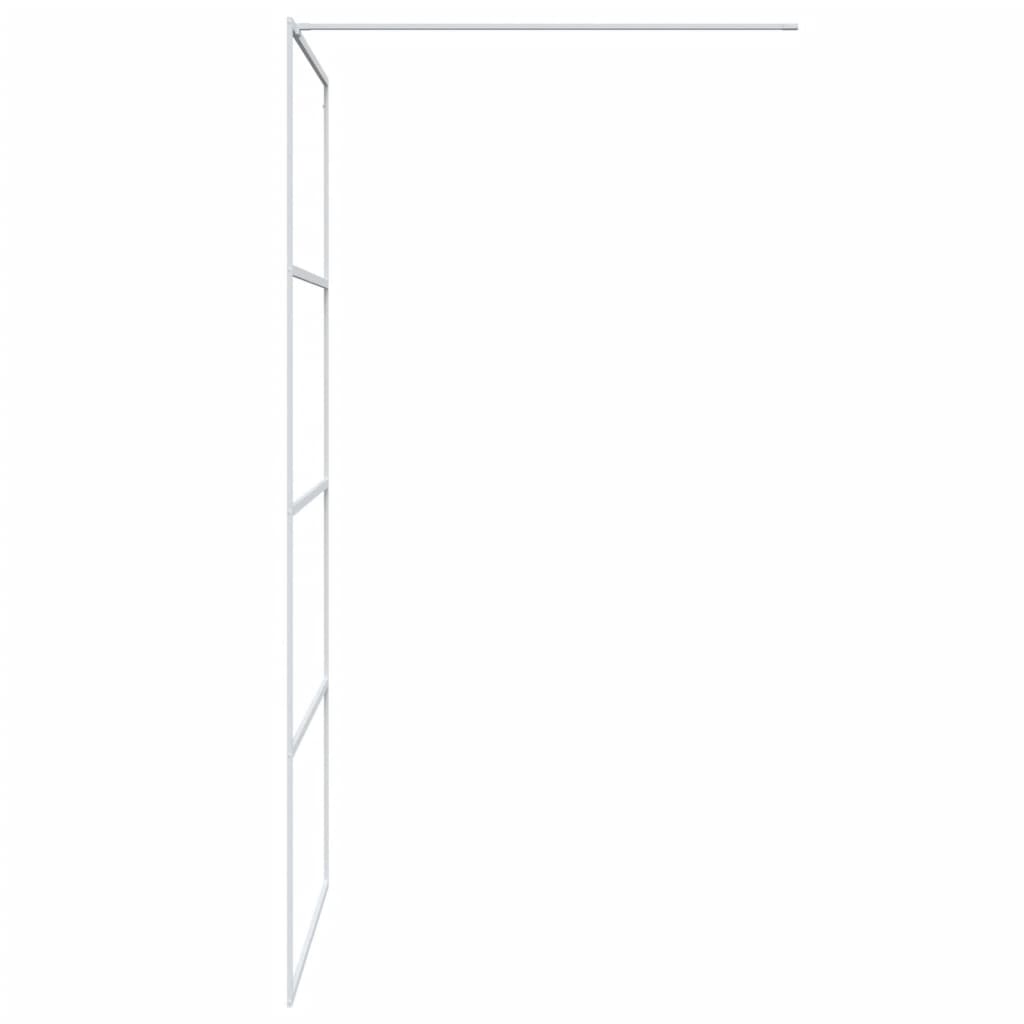 Pregrada za tuš bijela 100 x 195 cm s prozirnim staklom ESG